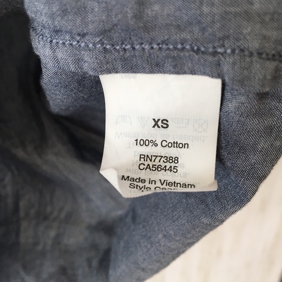 j. crew Chambray Blue Popover Roll Slvs Tunic Top - Picture 7 of 8